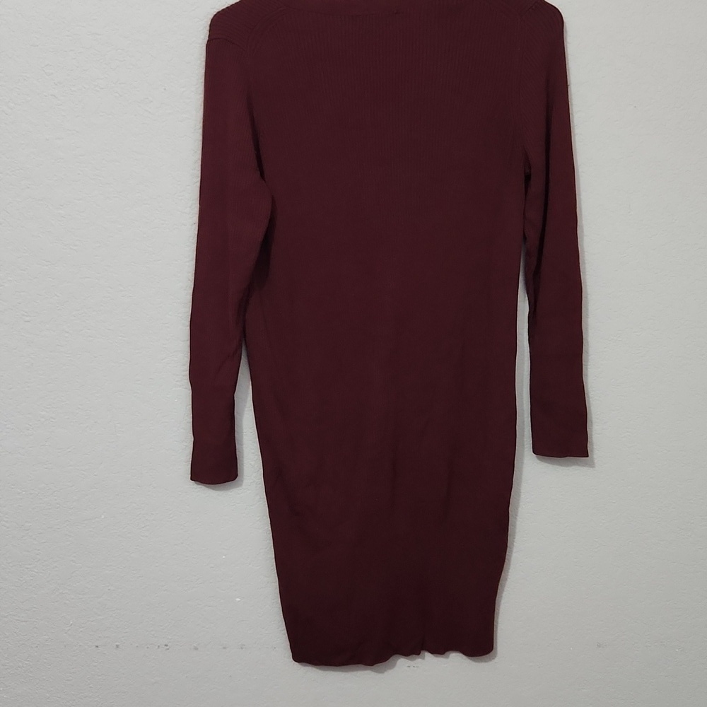 Uniqlo Cardigan Womens Size S Lomv Button Sweater Maroon - Picture 3 of 7